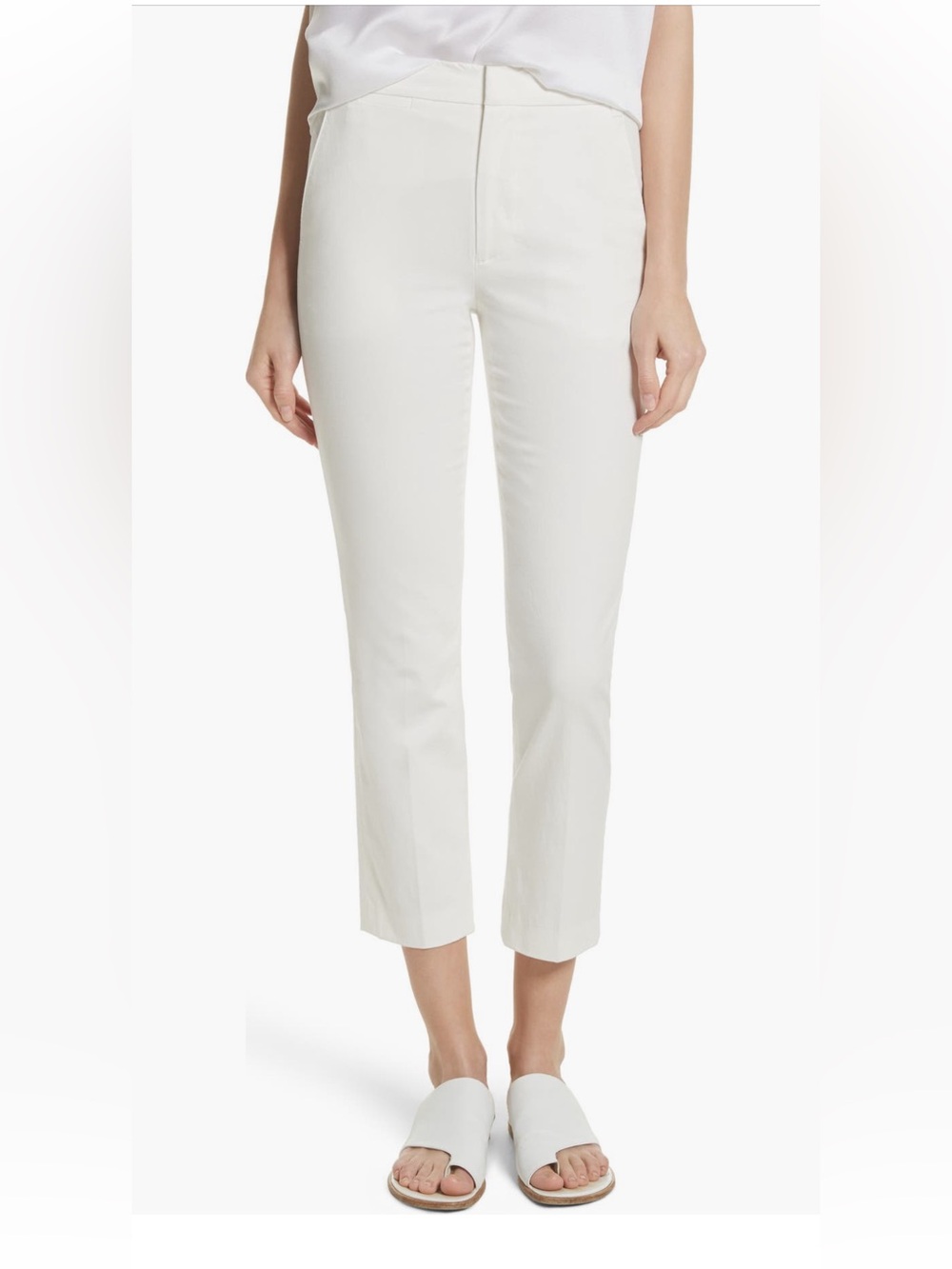 Vince White Cropped Straight-Leg Jeans